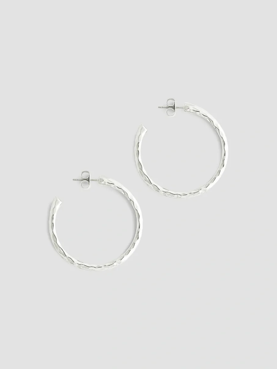 Anabel Aram Women's Farrier Sterling Silver-Plated & Cubic Zirconia Medium Hoop Earrings | Thumbnail 2