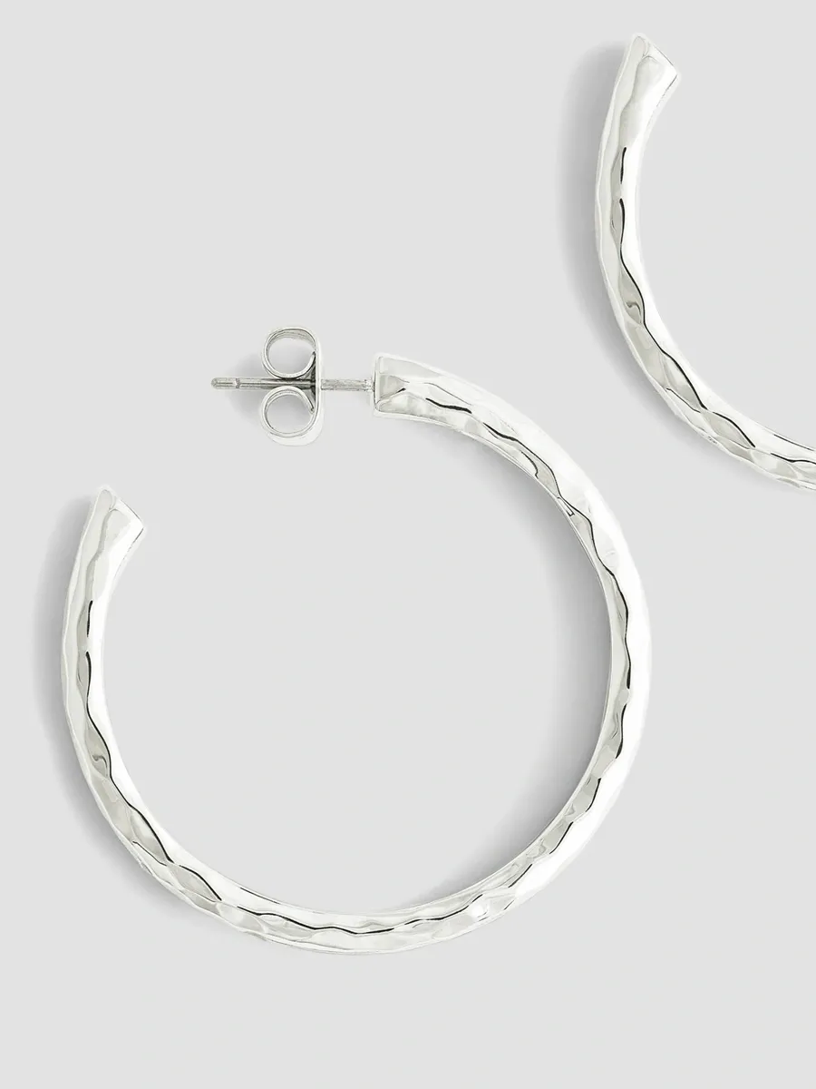 Anabel Aram Women's Farrier Sterling Silver-Plated & Cubic Zirconia Medium Hoop Earrings | Thumbnail 3