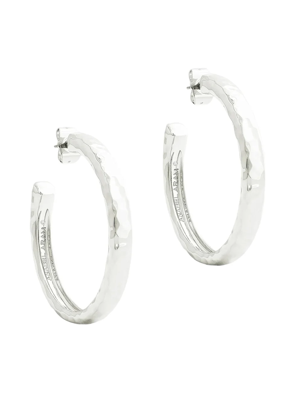 Women's Farrier Sterling Silver-Plated & Cubic Zirconia Medium Hoop Earrings Women's Farrier Sterling Silver-Plated & Cubic Zirconia Medium Hoop Earrings