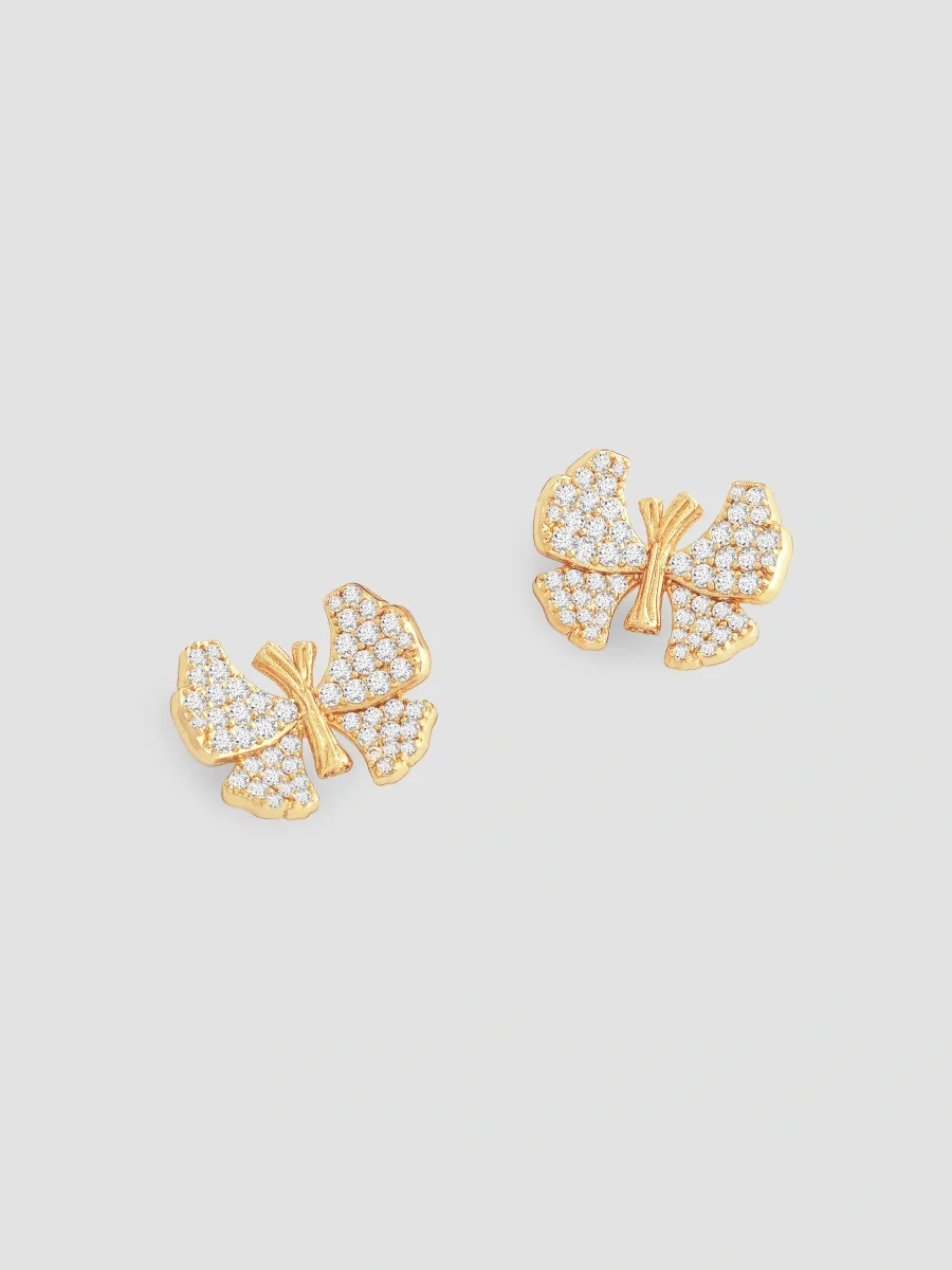 Anabel Aram Women's Butterfly 18K-Gold-Plated & Cubic Zirconia Stud Earrings | Thumbnail 3