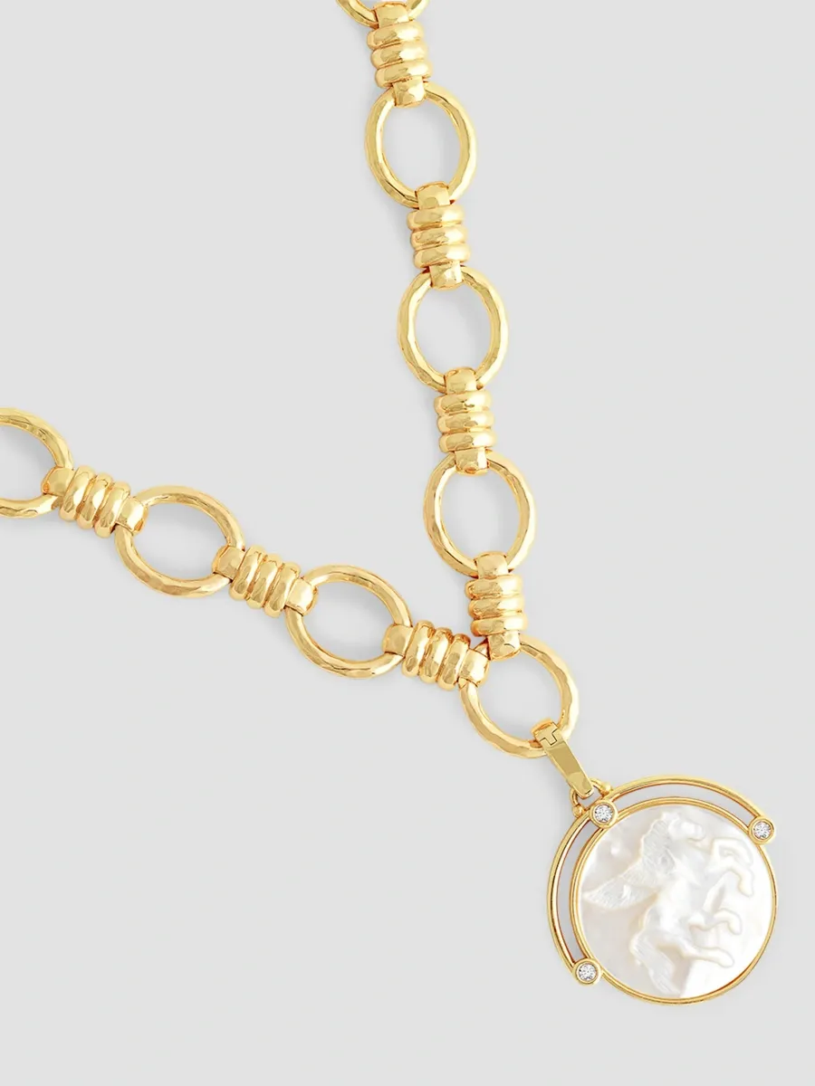 Anabel Aram Women's Pegasus 18K-Gold-Plated, Mother-Of-Pearl & Cubic Zirconia Pendant Necklace | Thumbnail 6