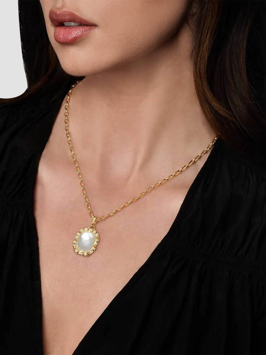 Anabel Aram Women's Bamboo 18K-Gold-Plated, Gemstone & Cubic Zirconia Pendant Necklace | Thumbnail 2 Anabel Aram Women's Bamboo 18K-Gold-Plated, Gemstone & Cubic Zirconia Pendant Necklace | Thumbnail 2