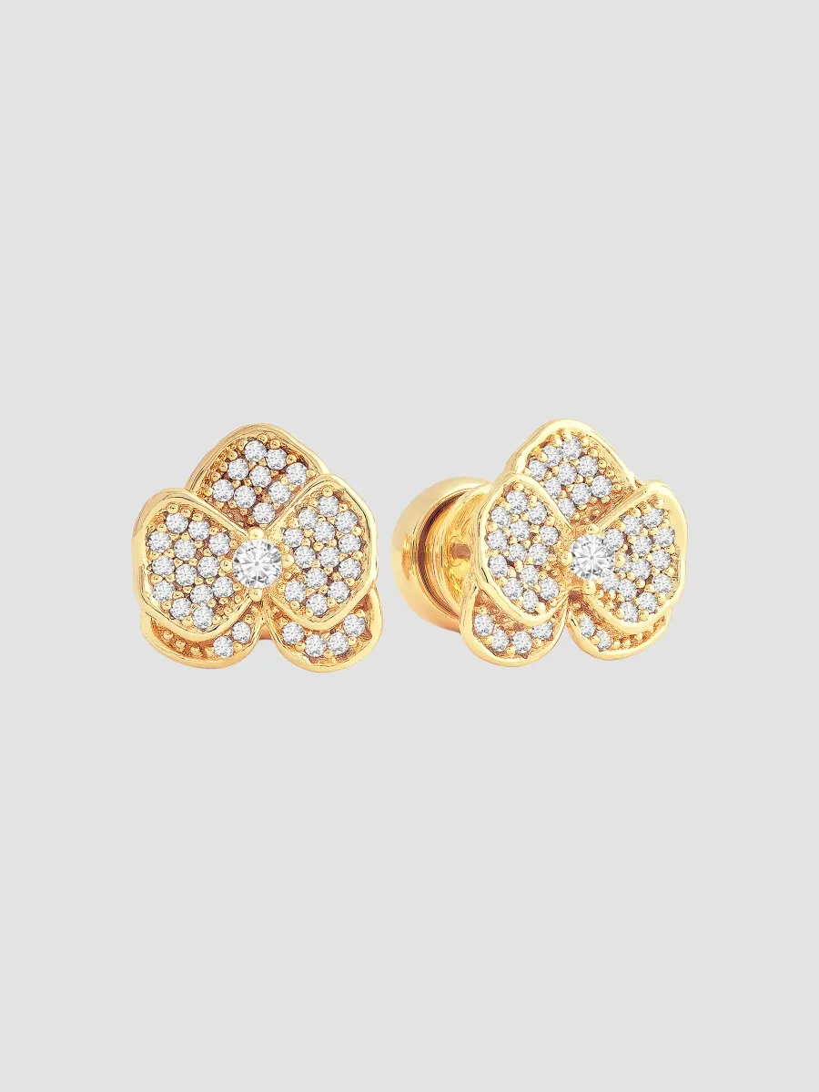 Anabel Aram Women's Orchid 18K Gold-Plated Crystal Pave Stud Earrings | Thumbnail 2