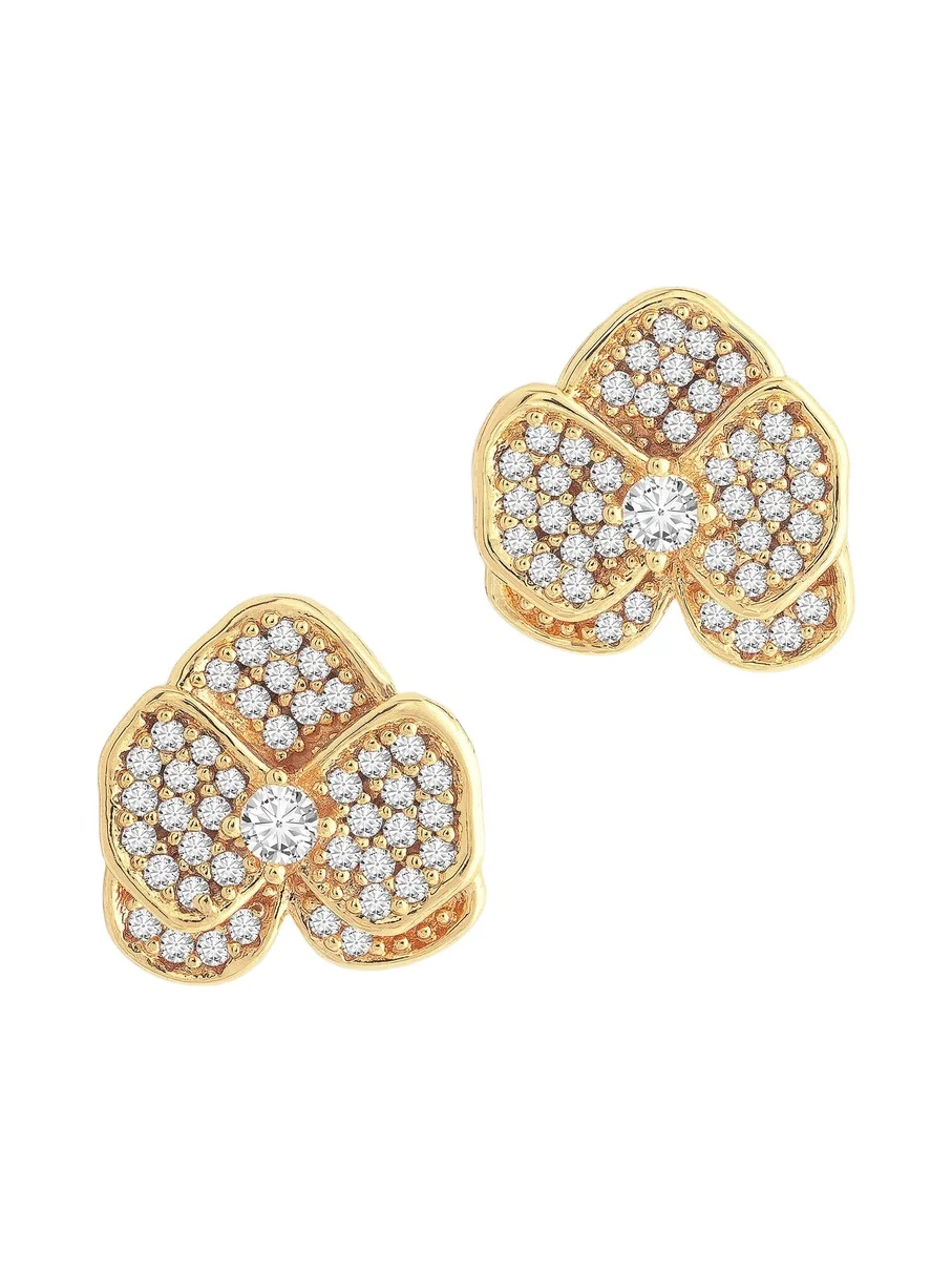 Women's Orchid 18K Gold-Plated Crystal Pave Stud Earrings Women's Orchid 18K Gold-Plated Crystal Pave Stud Earrings