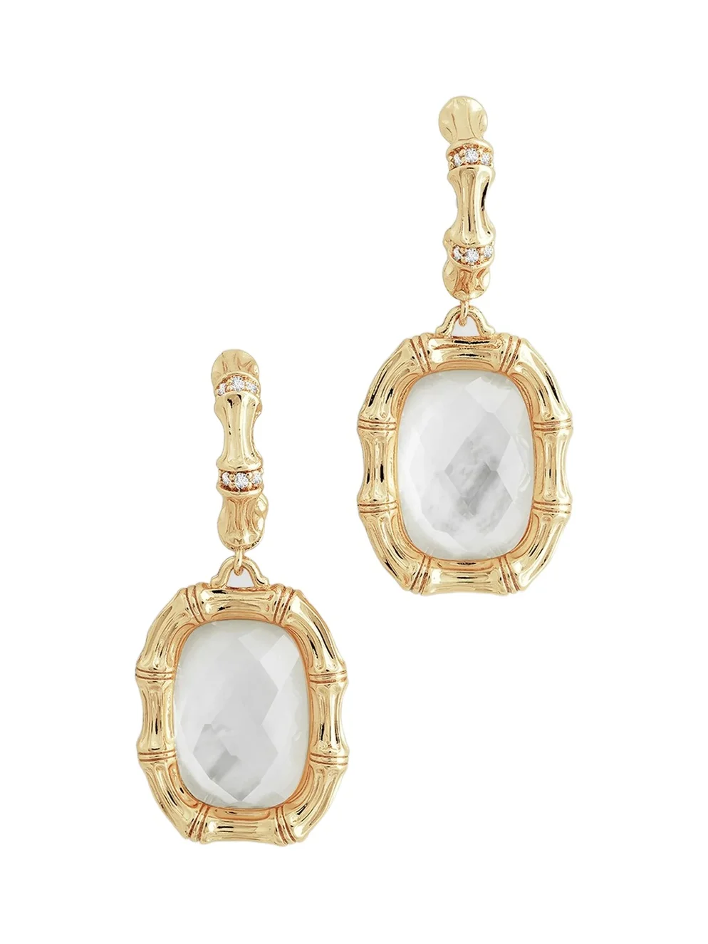 Women's Bamboo 18K-Gold-Plated, Gemstone & Cubic Zirconia Drop Earrings