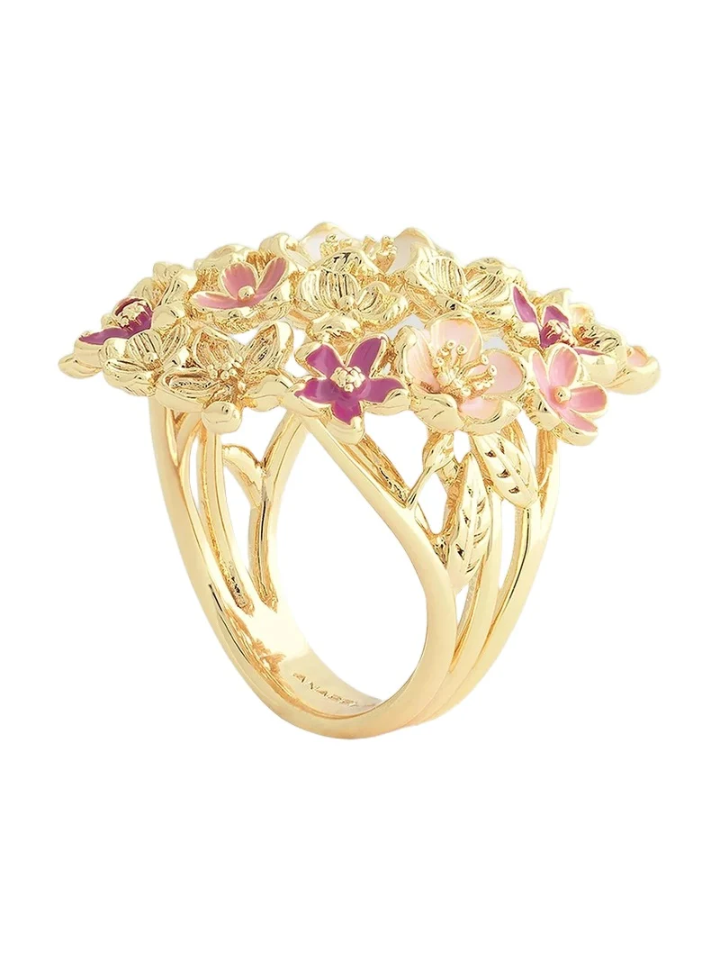 Women's Wildflowers 18K-Gold-Plated & Enamel Ring - Gold