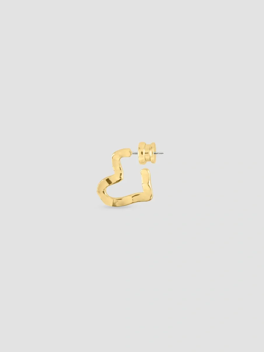 Anabel Aram Women's Heart Small 18K-Gold-Plated Hoop Earrings | Thumbnail 4 Anabel Aram Women's Heart Small 18K-Gold-Plated Hoop Earrings | Thumbnail 4