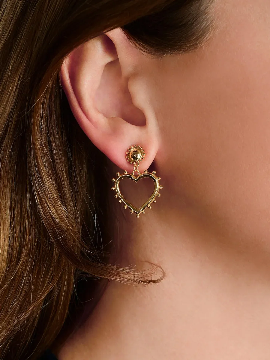 Anabel Aram Women's Heart 18K-Gold-Plated Drop Earrings | Thumbnail 2 Anabel Aram Women's Heart 18K-Gold-Plated Drop Earrings | Thumbnail 2