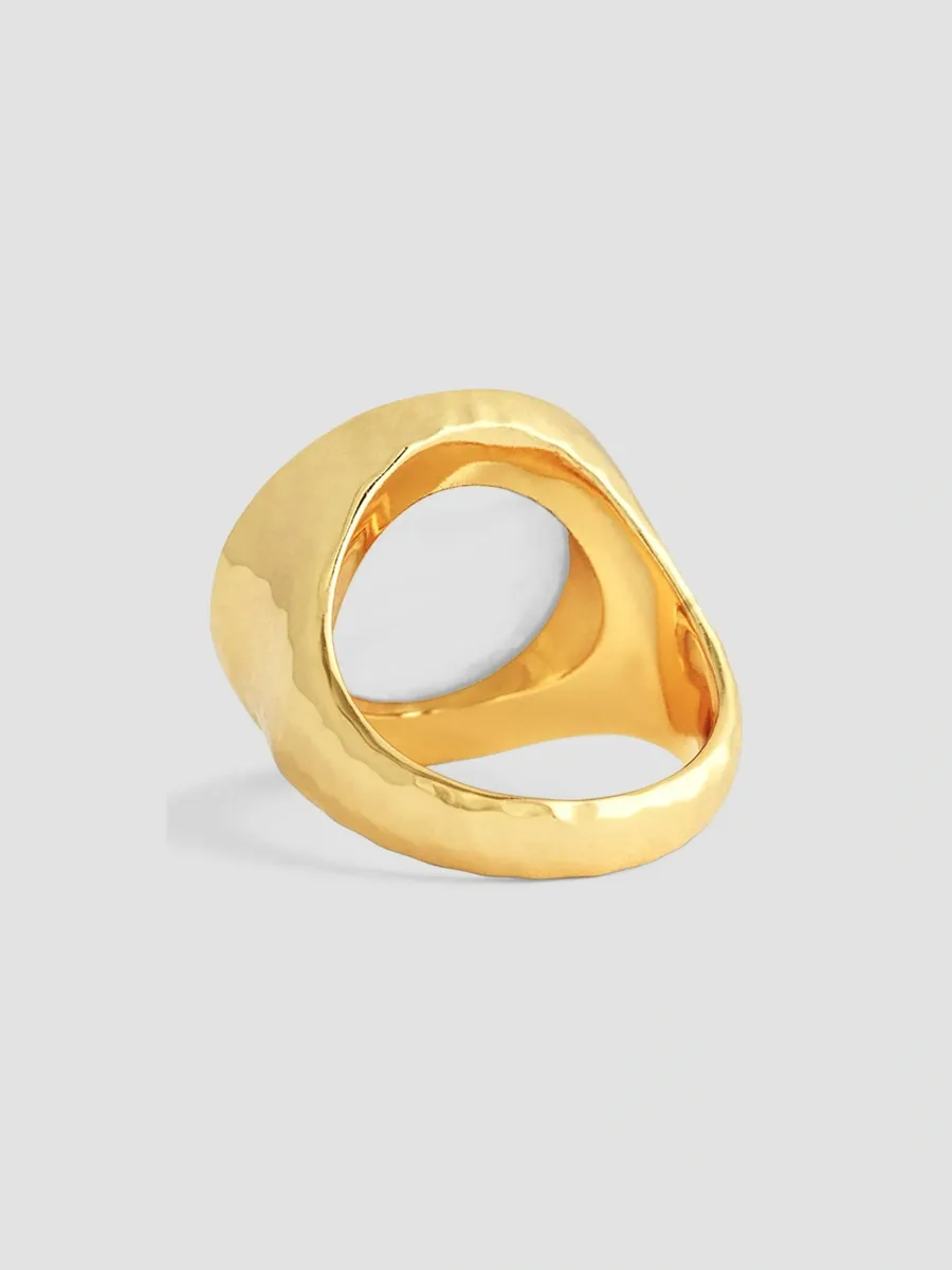 Anabel Aram Women's Pegasus 18K-Gold-Plated & Mother-Of-Pearl Signet Ring | Thumbnail 5