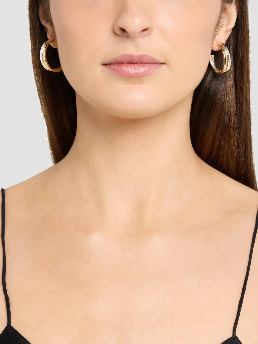 Anabel Aram Women's Farrier Two-Tone Interlocked Hoop Earrings | Thumbnail 2 Anabel Aram Women's Farrier Two-Tone Interlocked Hoop Earrings | Thumbnail 2