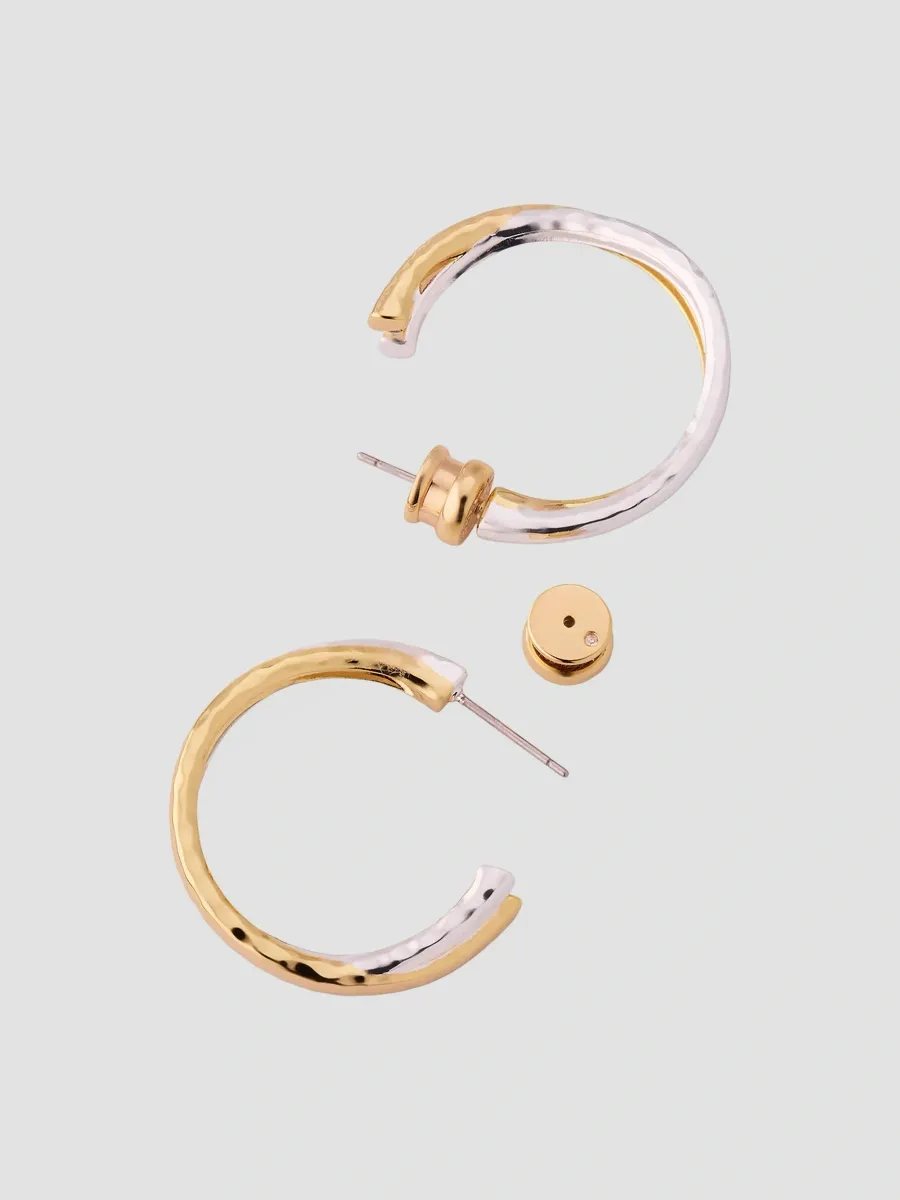 Anabel Aram Women's Farrier Two-Tone Interlocked Hoop Earrings | Thumbnail 4 Anabel Aram Women's Farrier Two-Tone Interlocked Hoop Earrings | Thumbnail 4
