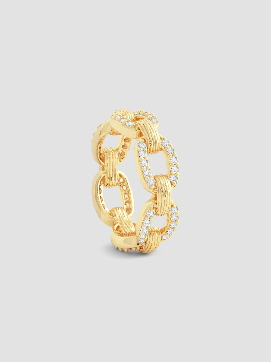 Anabel Aram Women's Enchanted Forest 18K-Gold-Plated & Cubic Zirconia Chain Ring | Thumbnail 3 Anabel Aram Women's Enchanted Forest 18K-Gold-Plated & Cubic Zirconia Chain Ring | Thumbnail 3