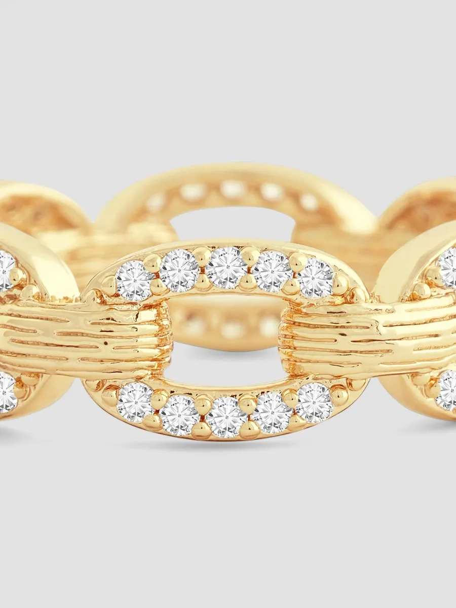 Anabel Aram Women's Enchanted Forest 18K-Gold-Plated & Cubic Zirconia Chain Ring | Thumbnail 4 Anabel Aram Women's Enchanted Forest 18K-Gold-Plated & Cubic Zirconia Chain Ring | Thumbnail 4
