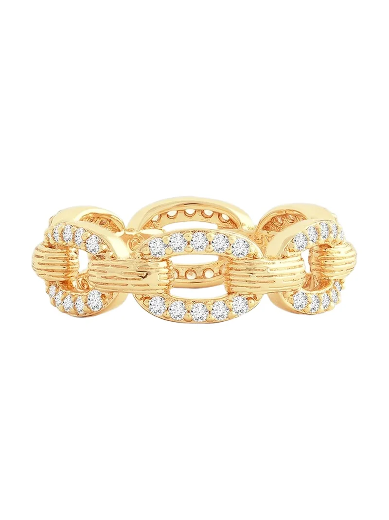 Women's Enchanted Forest 18K-Gold-Plated & Cubic Zirconia Chain Ring