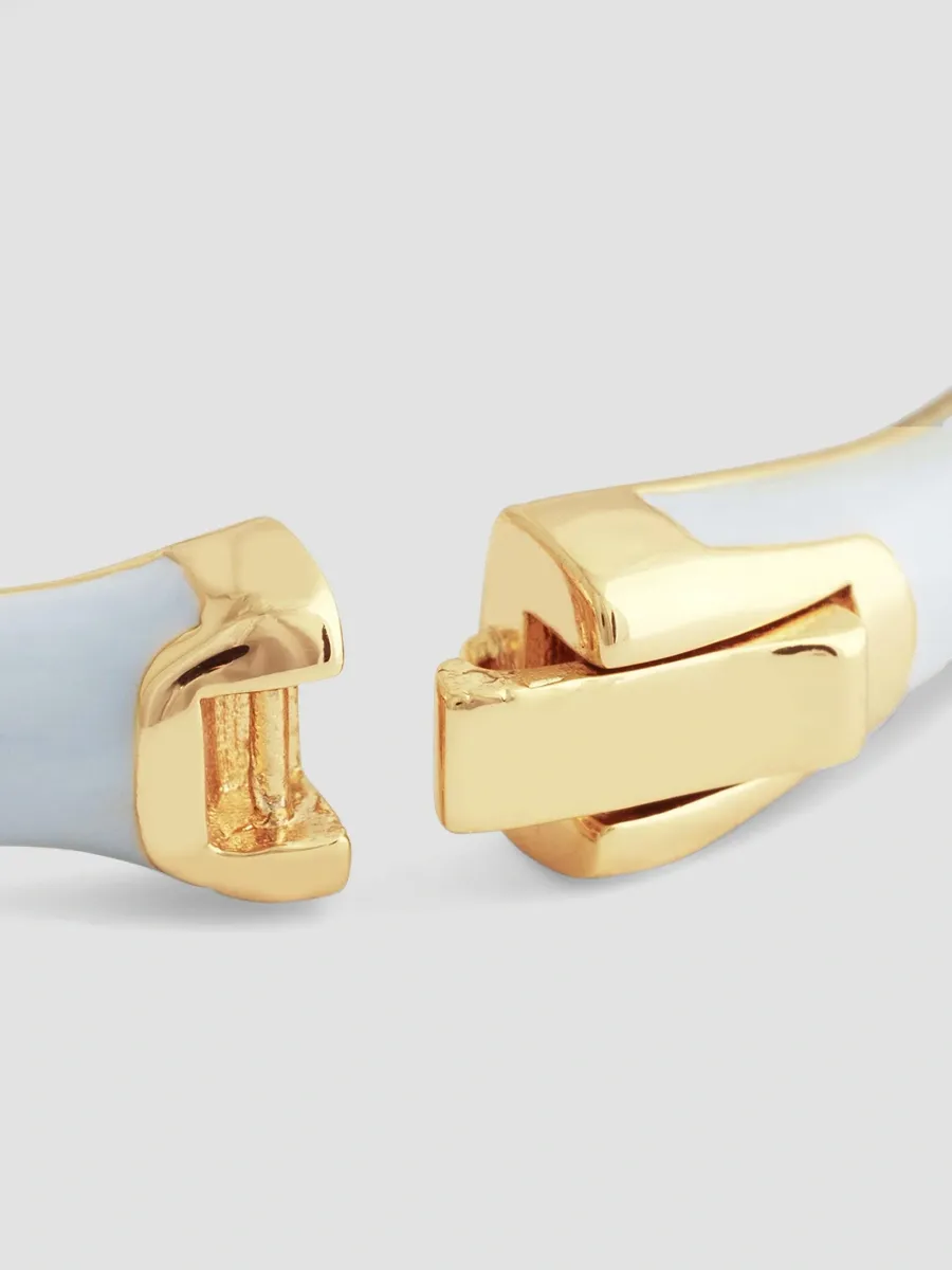 Anabel Aram Women's Bamboo 18K-Gold-Plated & Enamel Hinged Bangle | Thumbnail 5