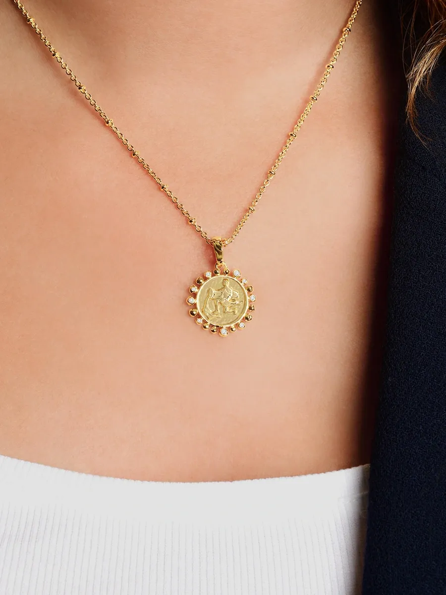 Anabel Aram Women's Zodiac 18K-Gold-Plated & Cubic Zirconia Pendant Necklace | Thumbnail 2 Anabel Aram Women's Zodiac 18K-Gold-Plated & Cubic Zirconia Pendant Necklace | Thumbnail 2