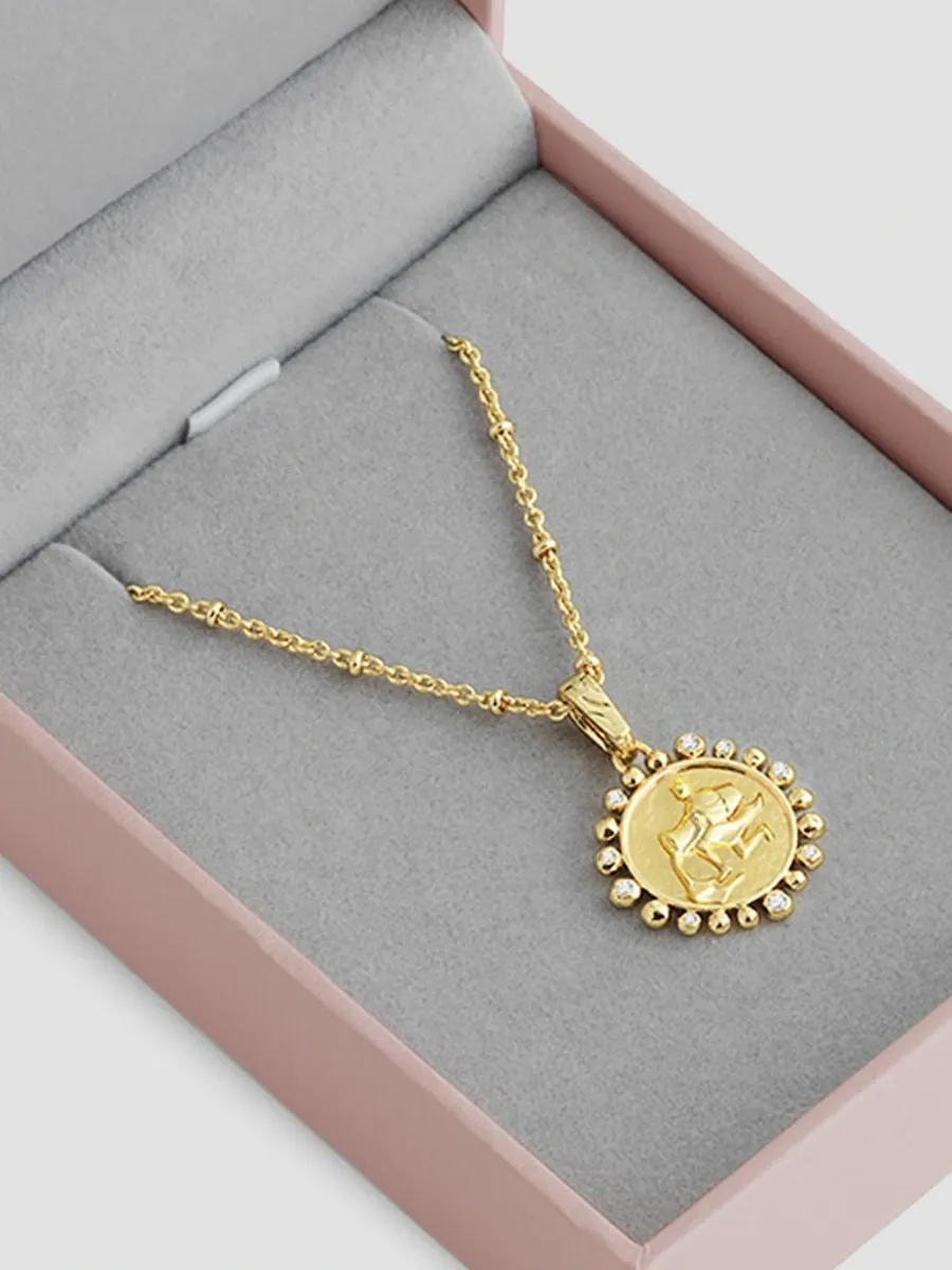 Anabel Aram Women's Zodiac 18K-Gold-Plated & Cubic Zirconia Pendant Necklace | Thumbnail 5 Anabel Aram Women's Zodiac 18K-Gold-Plated & Cubic Zirconia Pendant Necklace | Thumbnail 5