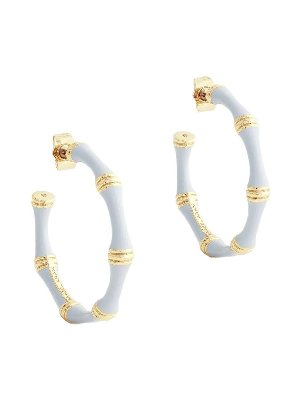 Anabel Aram Women's Bamboo 18K-Gold-Plated & Enamel Hoop Earrings