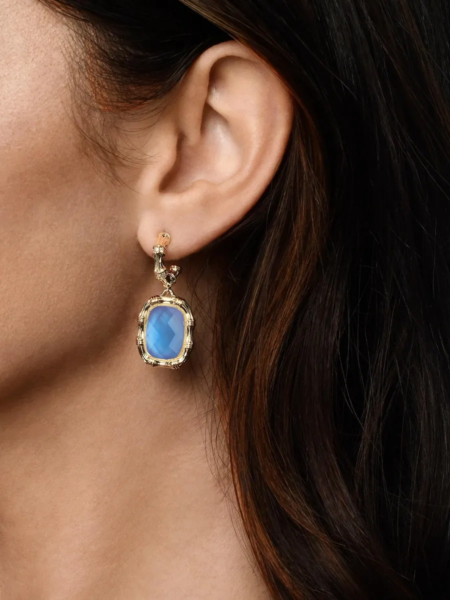 Anabel Aram Women's Bamboo 18K-Gold-Plated, Gemstone & Cubic Zirconia Drop Earrings | Thumbnail 2