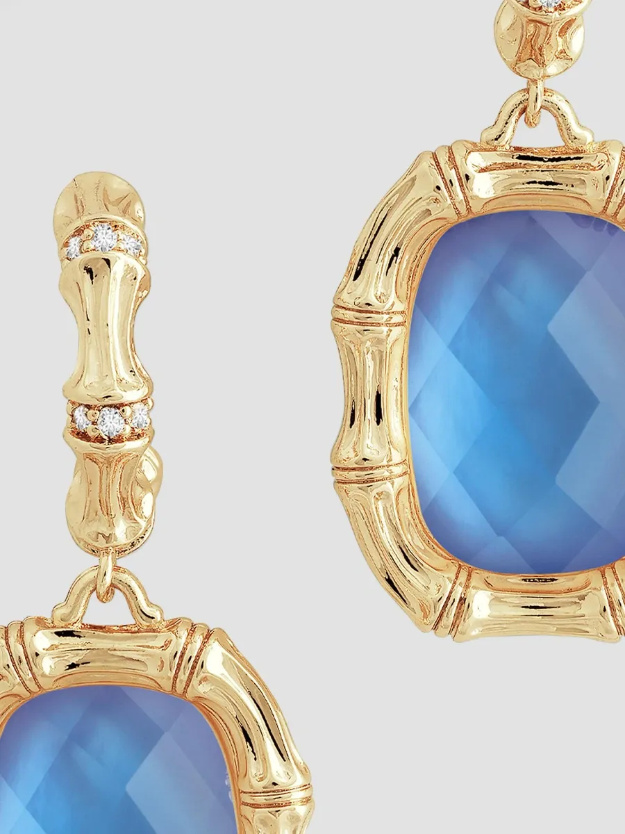 Anabel Aram Women's Bamboo 18K-Gold-Plated, Gemstone & Cubic Zirconia Drop Earrings | Thumbnail 4