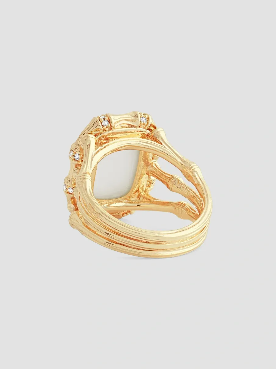 Anabel Aram Women's Bamboo 18K-Gold-Plated, Gemstone & Cubic Zirconia Ring | Thumbnail 3 Anabel Aram Women's Bamboo 18K-Gold-Plated, Gemstone & Cubic Zirconia Ring | Thumbnail 3
