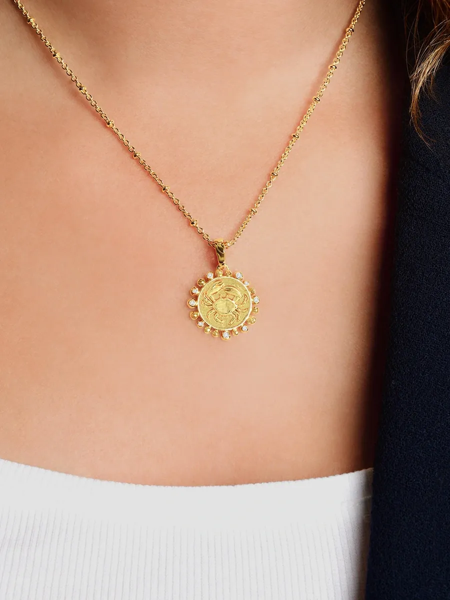 Anabel Aram Women's Zodiac 18K-Gold-Plated & Cubic Zirconia Pendant Necklace | Thumbnail 2 Anabel Aram Women's Zodiac 18K-Gold-Plated & Cubic Zirconia Pendant Necklace | Thumbnail 2