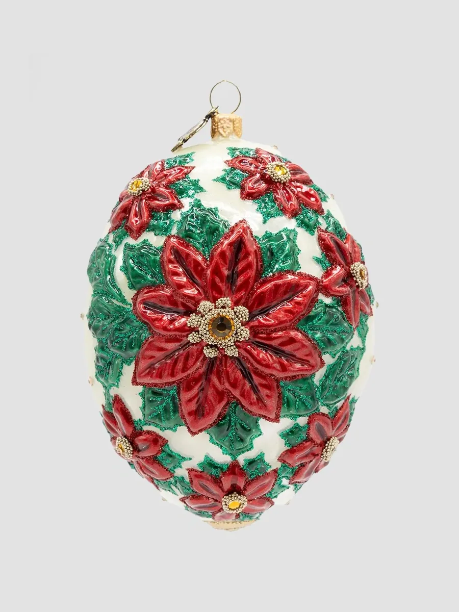 Jay Strongwater 2026 Poinsettia Dated Santa Ornament | Thumbnail 2