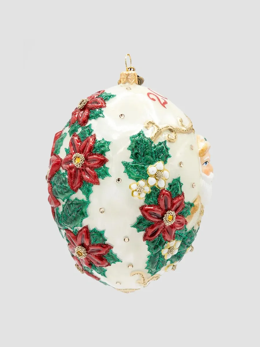 Jay Strongwater 2026 Poinsettia Dated Santa Ornament | Thumbnail 3