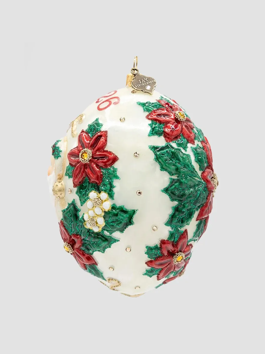 Jay Strongwater 2026 Poinsettia Dated Santa Ornament | Thumbnail 4