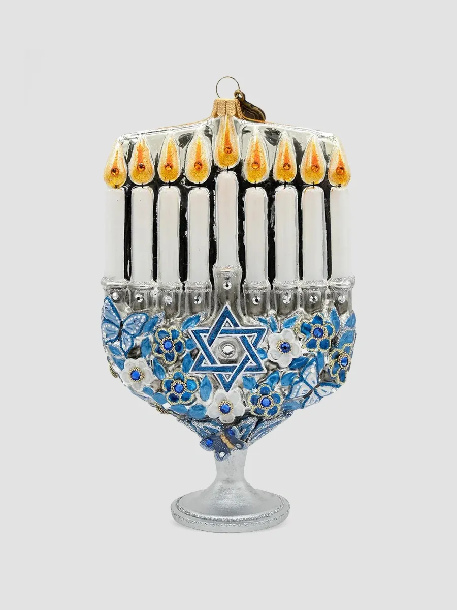Jay Strongwater Glowing Menorah Ornament | Thumbnail 2