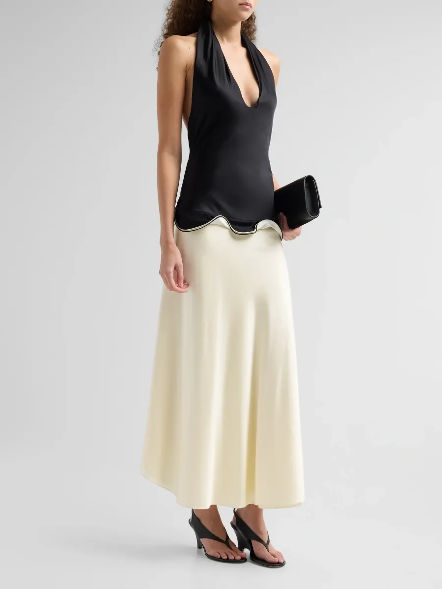 Brandon Maxwell Women's The Romy Halter Colorblocked Gown | Thumbnail 4 Brandon Maxwell Women's The Romy Halter Colorblocked Gown | Thumbnail 4