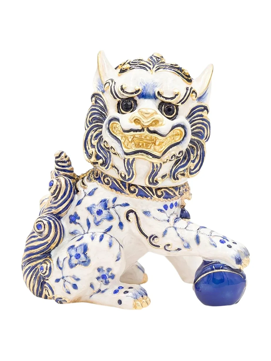 Delft Garden Shi Foo Dog Chinoiserie Figurine