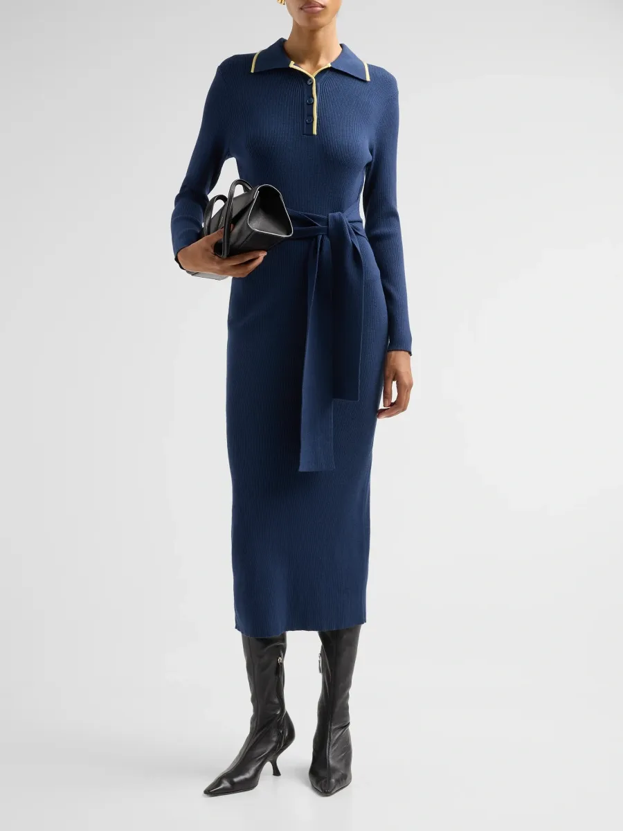 Toccin Women's Carter Rib-Knit Self-Belt Midi Dress | Thumbnail 2 Toccin Women's Carter Rib-Knit Self-Belt Midi Dress | Thumbnail 2