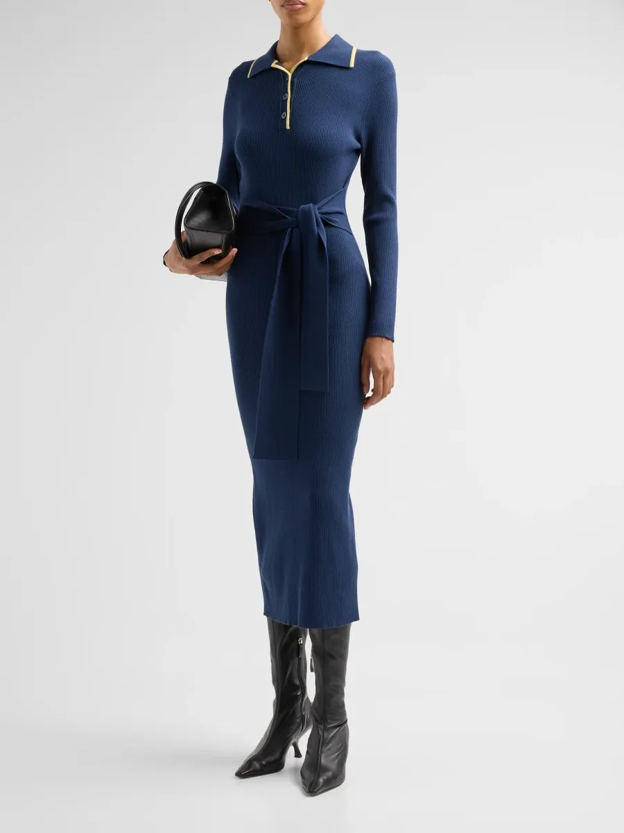 Toccin Women's Carter Rib-Knit Self-Belt Midi Dress | Thumbnail 4 Toccin Women's Carter Rib-Knit Self-Belt Midi Dress | Thumbnail 4