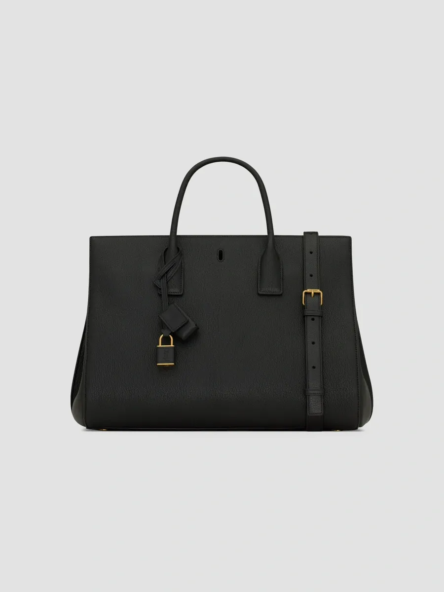 Saint Laurent Women's Sac De Jour Top Handle in Grained Leather - Black | Thumbnail 6 Saint Laurent Women's Sac De Jour Top Handle in Grained Leather - Black | Thumbnail 6