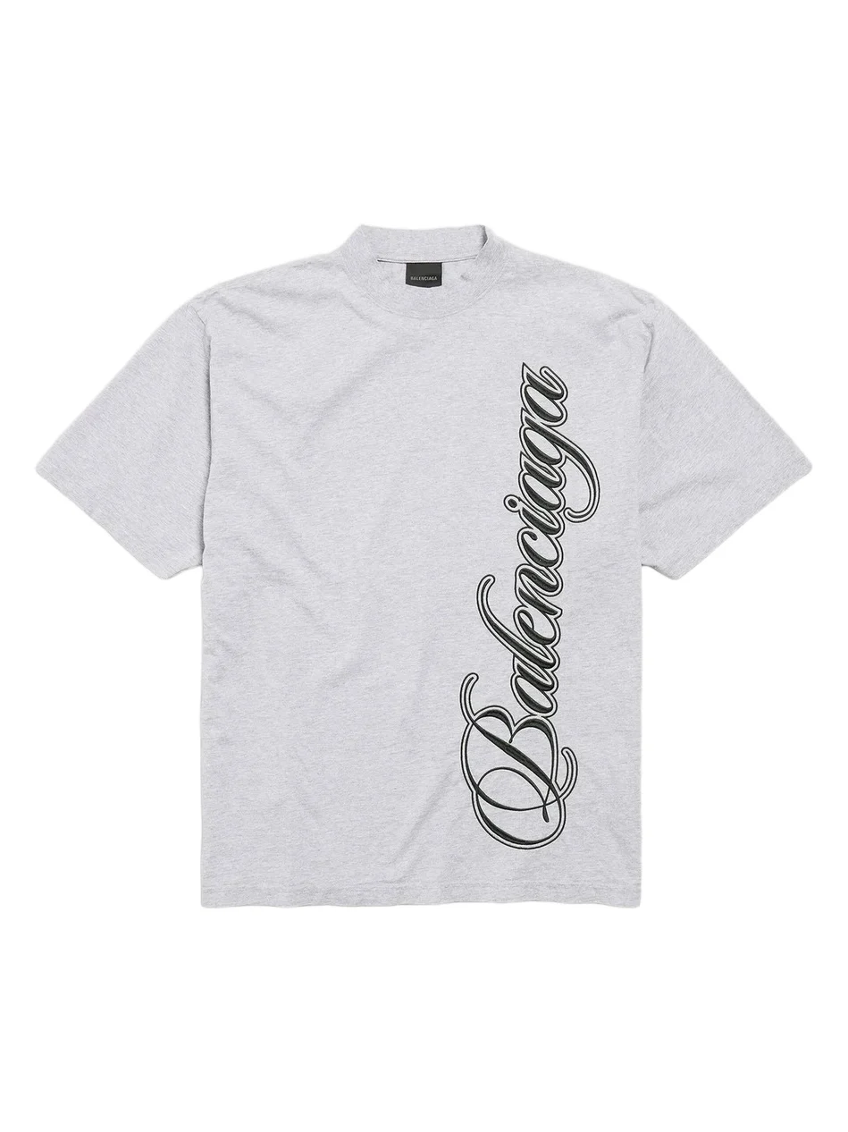 Balenciaga Men's Cursive Medium Fit T-Shirt