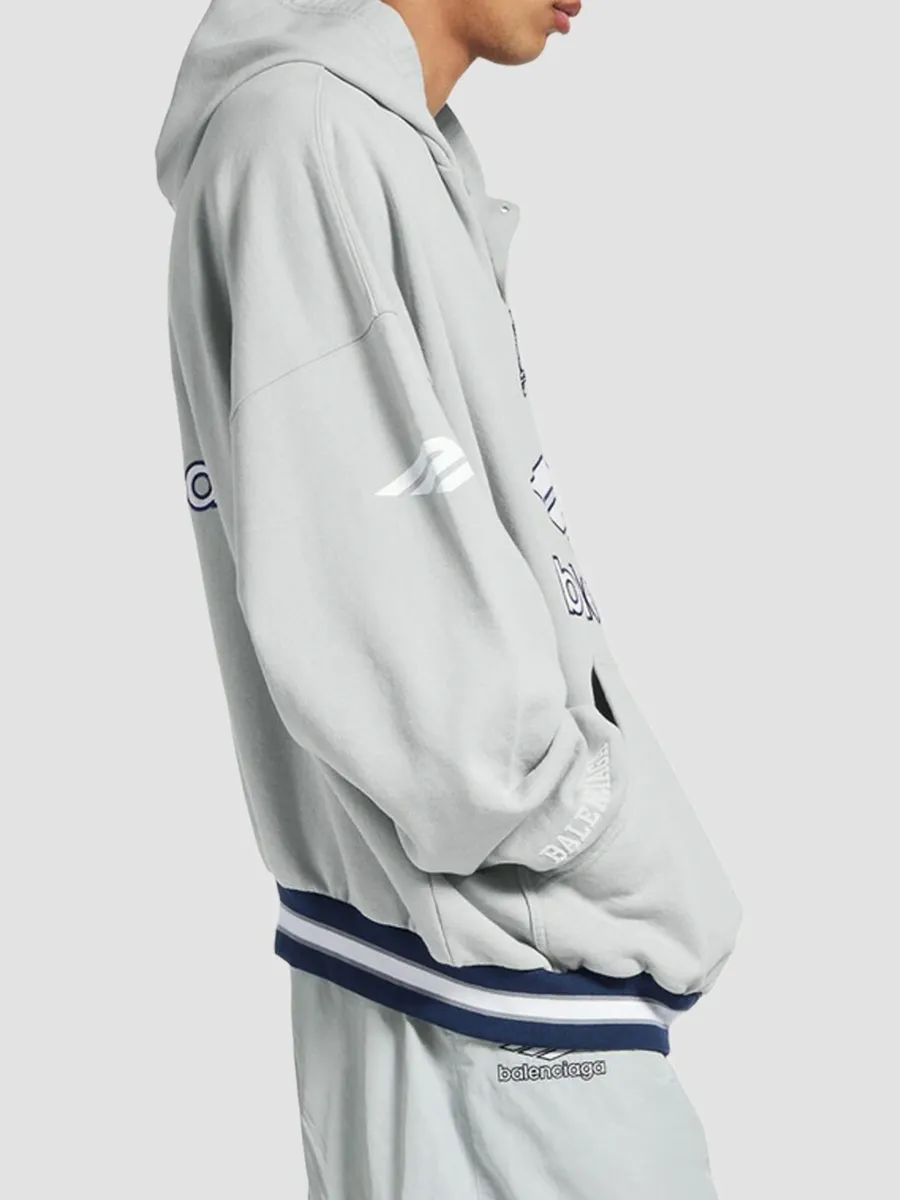 Balenciaga Men's 3B Football Polo Hoodie | Thumbnail 5 Balenciaga Men's 3B Football Polo Hoodie | Thumbnail 5