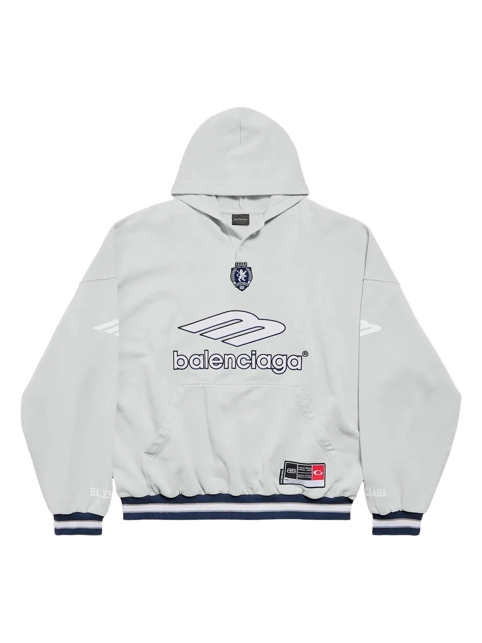 Balenciaga Men's 3B Football Polo Hoodie