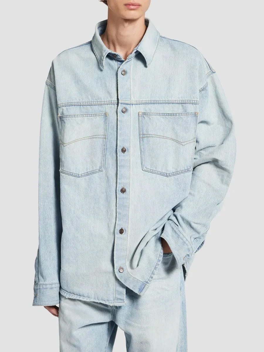 Balenciaga Men's Denim Long Sleeve Shirt | Thumbnail 3 Balenciaga Men's Denim Long Sleeve Shirt | Thumbnail 3