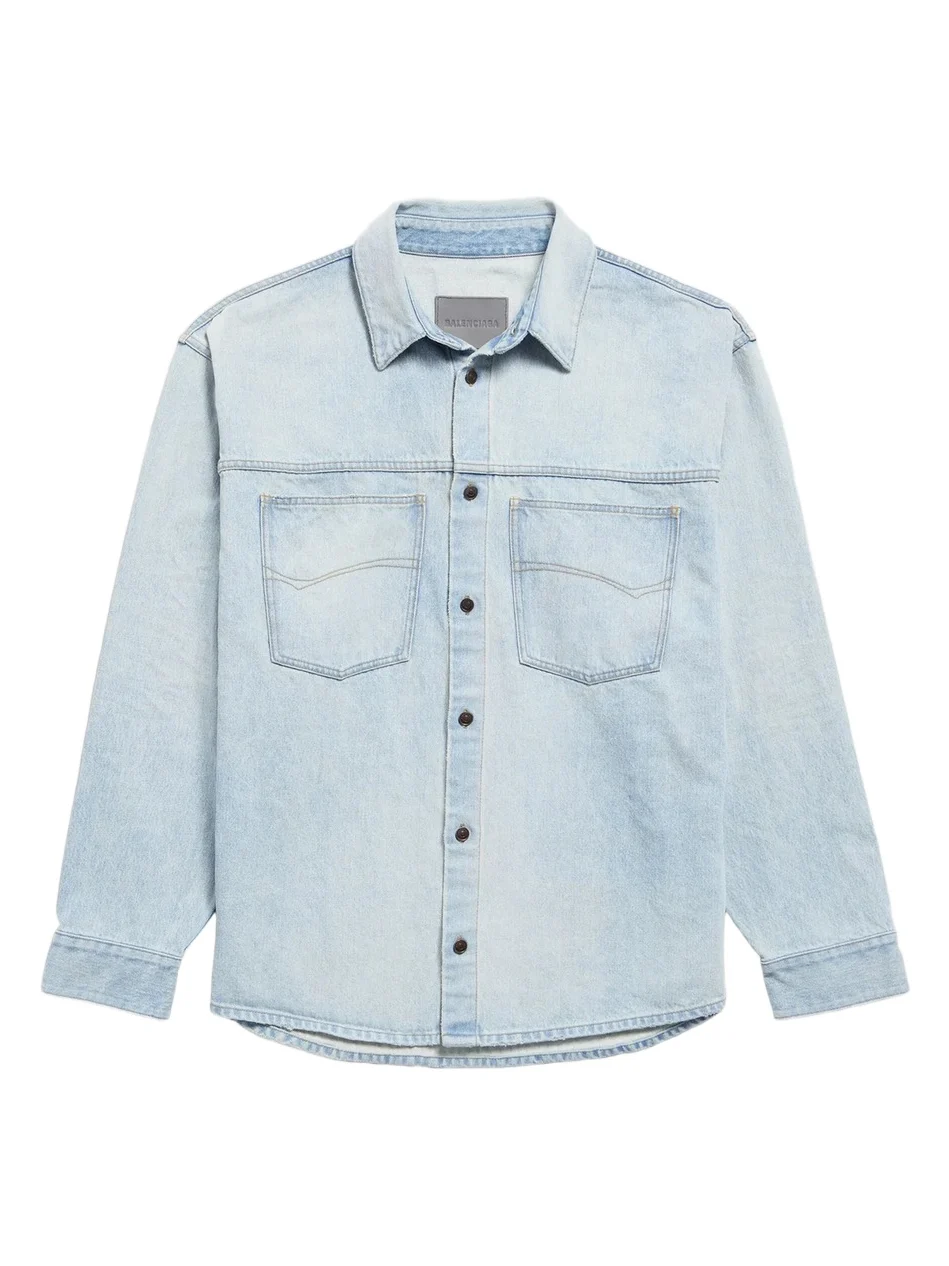 Balenciaga Men's Denim Long Sleeve Shirt
