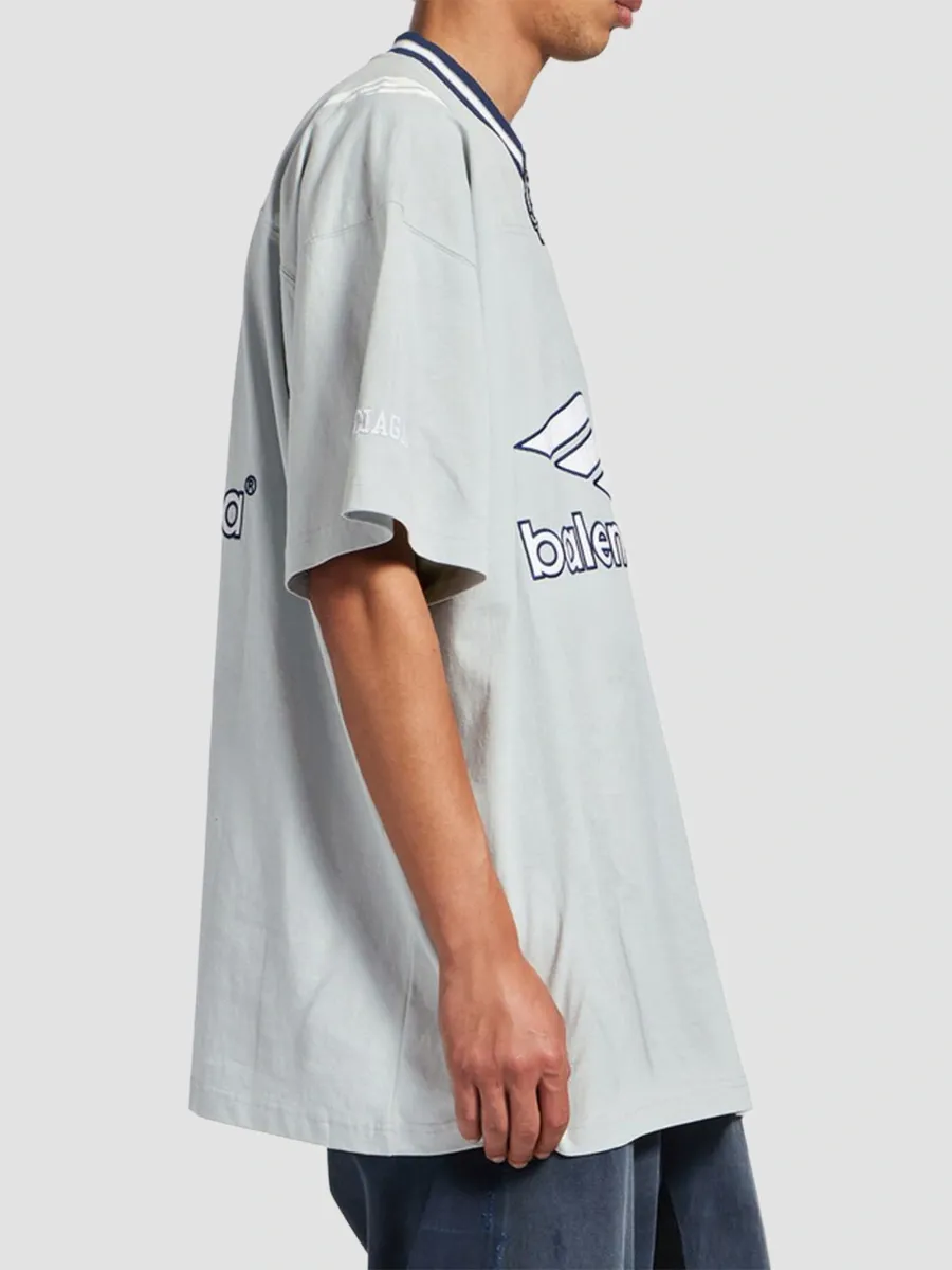 Balenciaga Men's 3B Football V-Neck Oversized T-Shirt | Thumbnail 5 Balenciaga Men's 3B Football V-Neck Oversized T-Shirt | Thumbnail 5