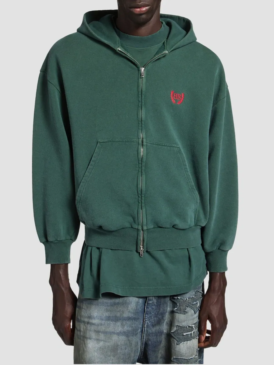 Balenciaga Men's Laurel Classic Zip-Up Hoodie Regular Fit | Thumbnail 2 Balenciaga Men's Laurel Classic Zip-Up Hoodie Regular Fit | Thumbnail 2