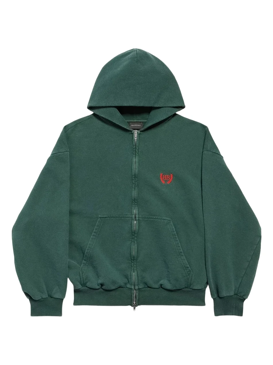Balenciaga Men's Laurel Classic Zip-Up Hoodie Regular Fit