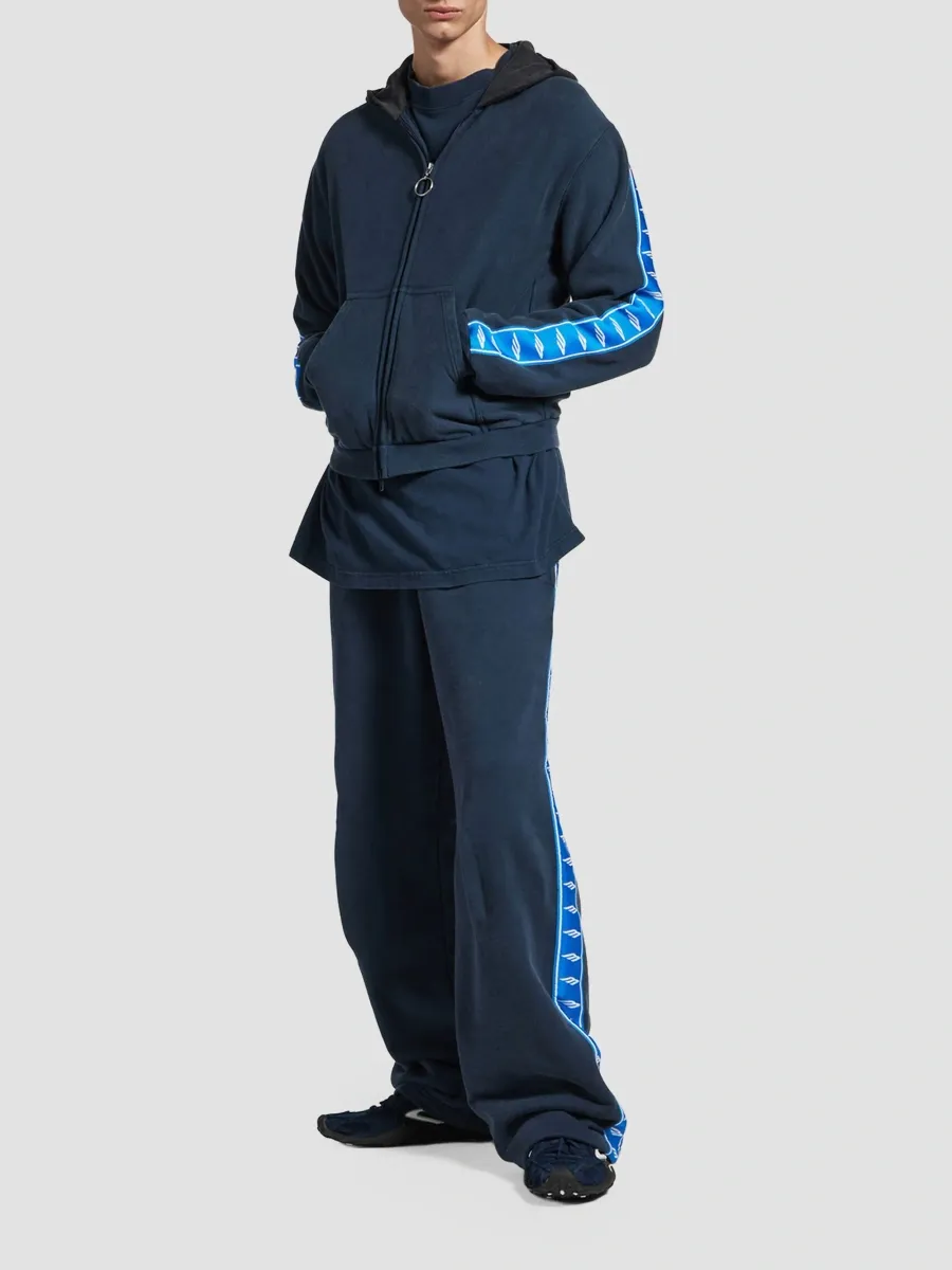 Balenciaga Men's Stripe Patched Hood Zip-Up Hoodie | Thumbnail 2