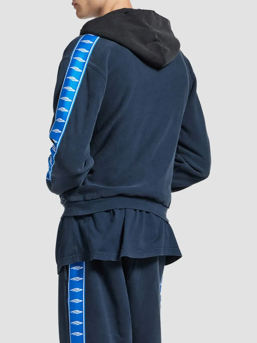 Balenciaga Men's Stripe Patched Hood Zip-Up Hoodie | Thumbnail 5
