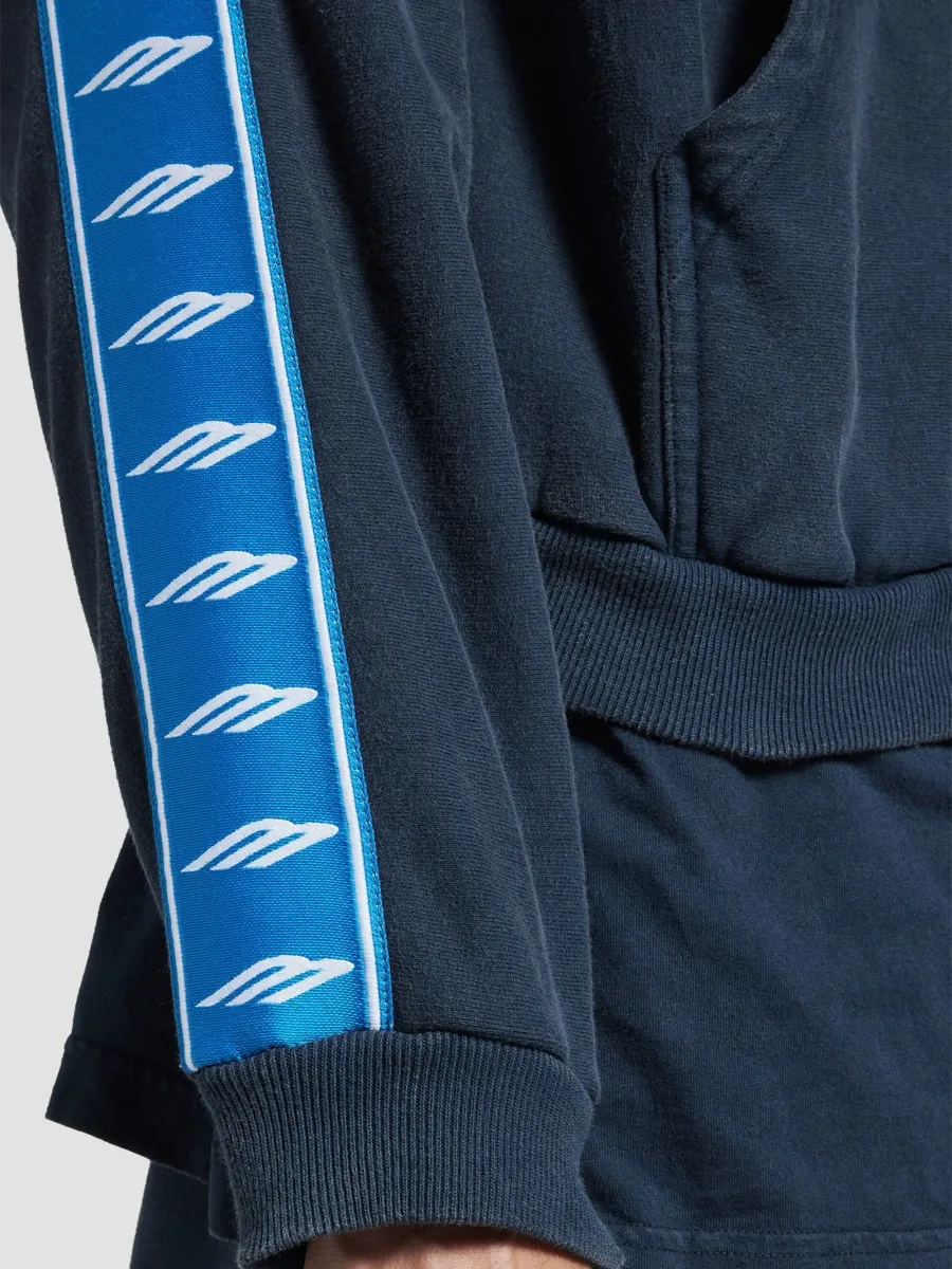 Balenciaga Men's Stripe Patched Hood Zip-Up Hoodie | Thumbnail 6