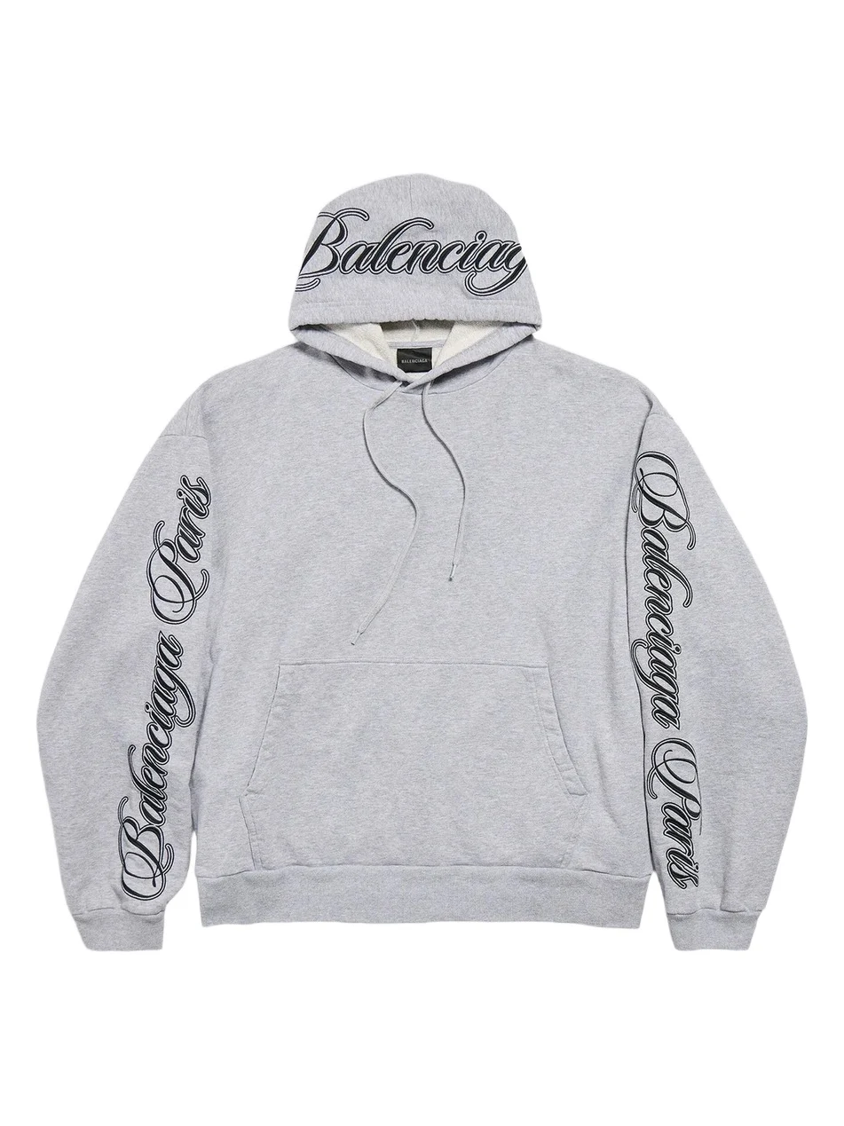 Balenciaga Men's Cursive Oversized Hoodie