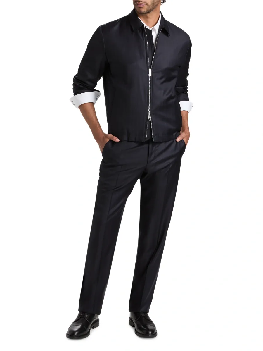 Paul Smith Men's Striped Wool Crease-Front Trousers | Thumbnail 2 Paul Smith Men's Striped Wool Crease-Front Trousers | Thumbnail 2