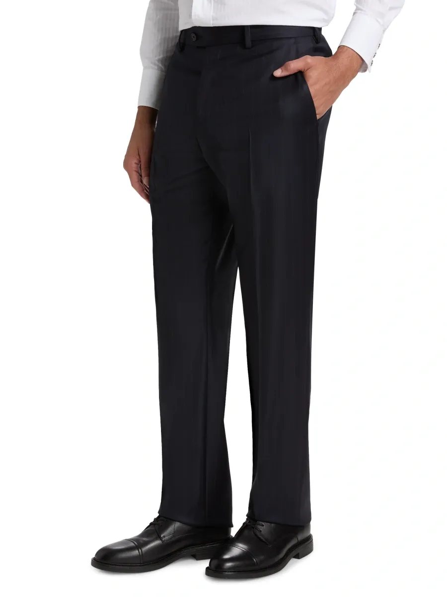 Paul Smith Men's Striped Wool Crease-Front Trousers | Thumbnail 4 Paul Smith Men's Striped Wool Crease-Front Trousers | Thumbnail 4