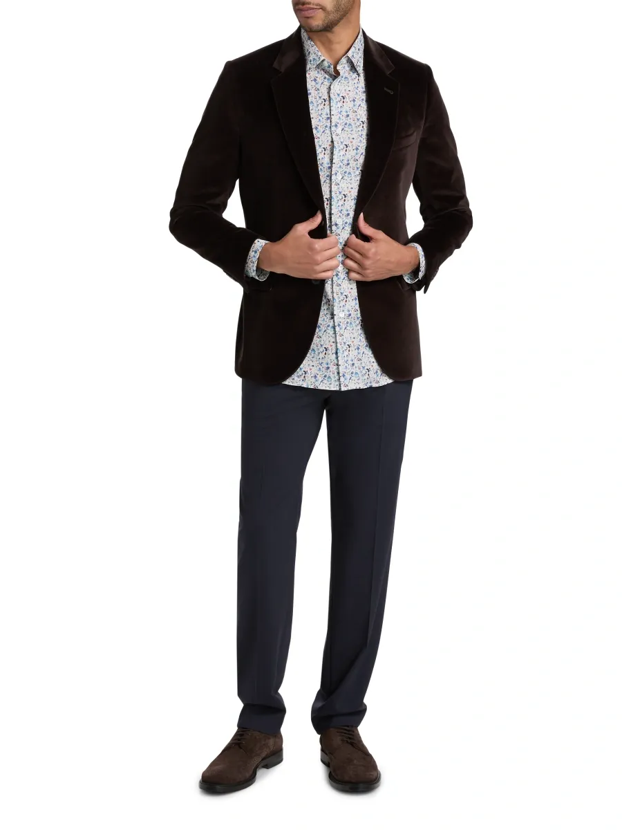Paul Smith Men's Velvet Single-Breasted Jacket | Thumbnail 2 Paul Smith Men's Velvet Single-Breasted Jacket | Thumbnail 2